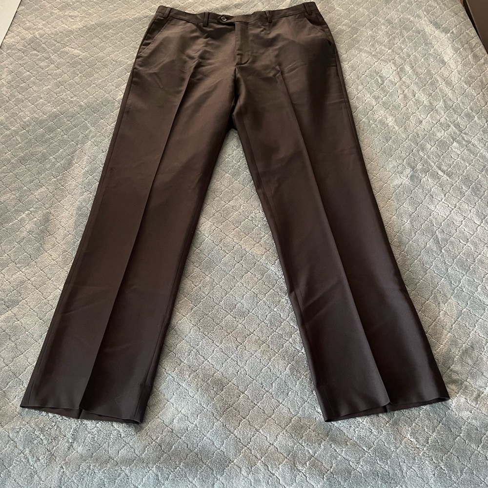 Santorelli Luxury Serge Dress Pants 36 Black Virgin Wool Made in Italy‎ Romeo
